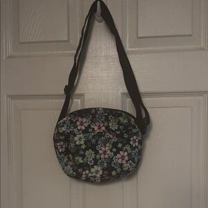 Floral belly beg / cross body Shoulder Bag - Black Multi